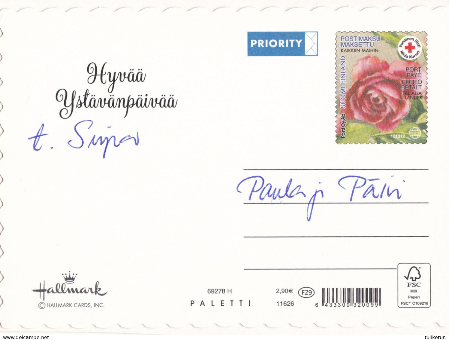 Postal Stationery - Angel Girl - Flowers - Red Cross - Suomi Finland - Postage Paid - RARE - Postal Stationery