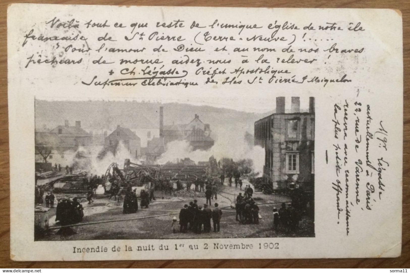 CPA SAINT PIERRE ET MIQUELON Incendie De La Nuit Du 1er Au 2 Novembre 1902 - Saint-Pierre Und Miquelon