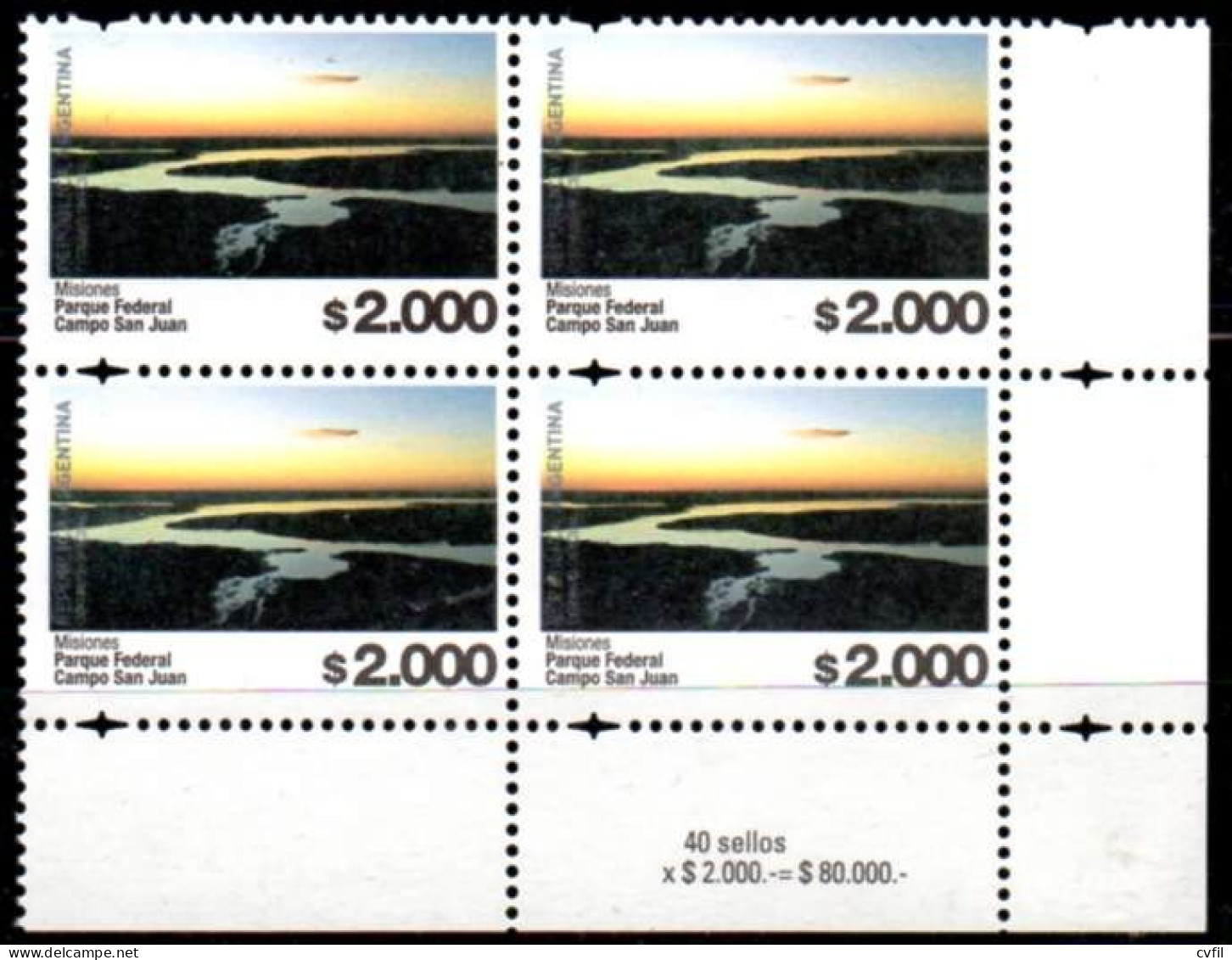 ARGENTINA 2023. Definitive $ 2.000 National Park Campo San Juan, Misiones. Block Of Four, Mint NH - Ungebraucht