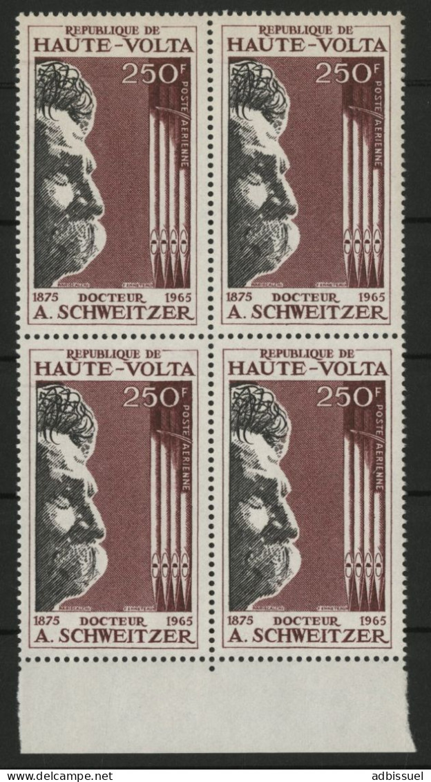HAUTE VOLTA POSTE AERIENNE PA N° 40 Bloc De 4 Neuf Sans Charnière (MNH) "Schweitzer" TB - Haute-Volta (1958-1984)
