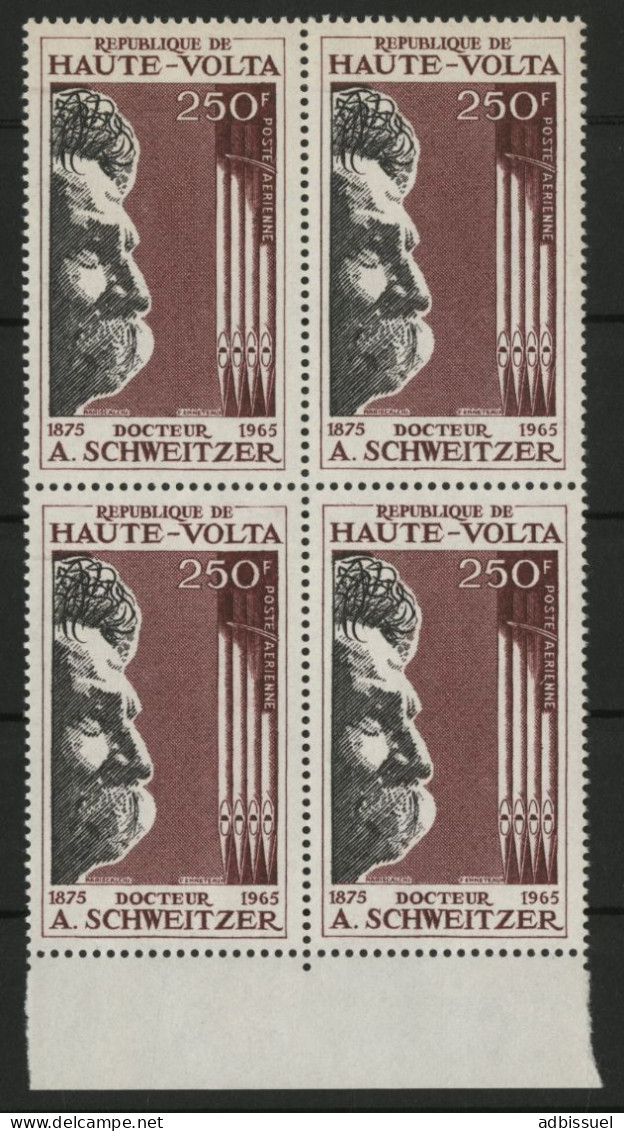 HAUTE VOLTA POSTE AERIENNE PA N° 40 Bloc De 4 Neuf Sans Charnière (MNH) "Schweitzer" TB - Alto Volta (1958-1984)