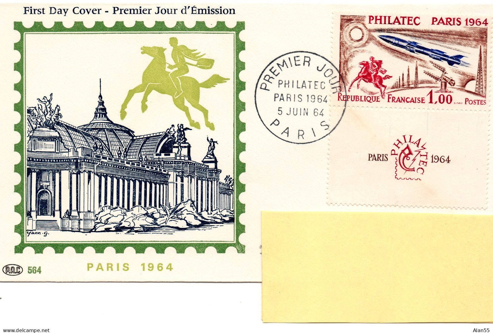 FRANCE.1964.  "PHILATEC-PARIS".SCIENCE ET TECHNIQUES"..   FDC.AYANT CIRCULÉ - Otras Exposiciónes Internacionales