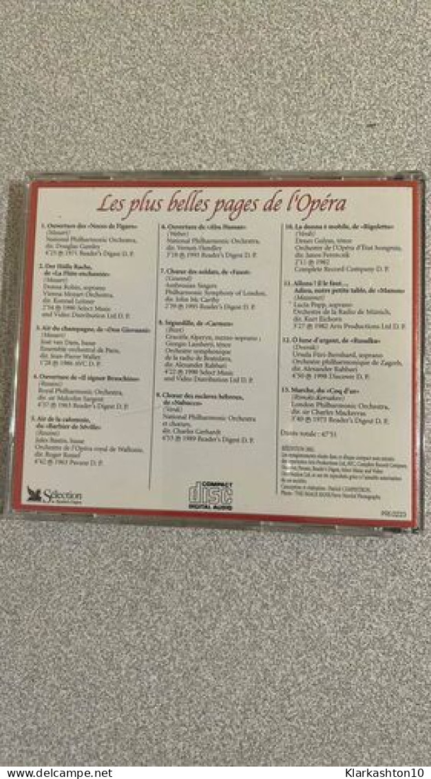 Selection Du Reader's Digest : Les Plus Belles Pages De L'opéra - Sonstige & Ohne Zuordnung