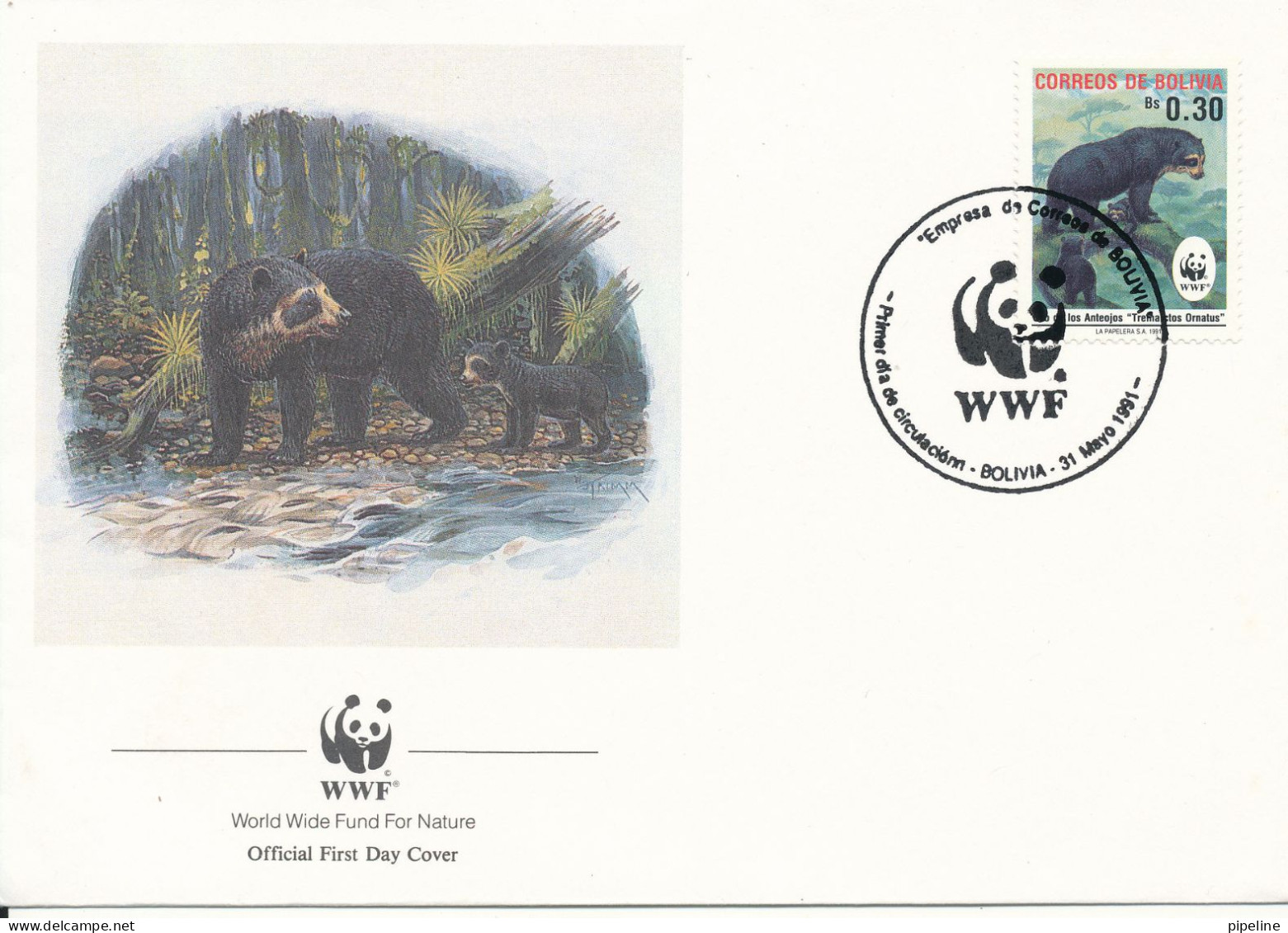 Bolivia FDC 31-5-1991 WWF - Bolivie