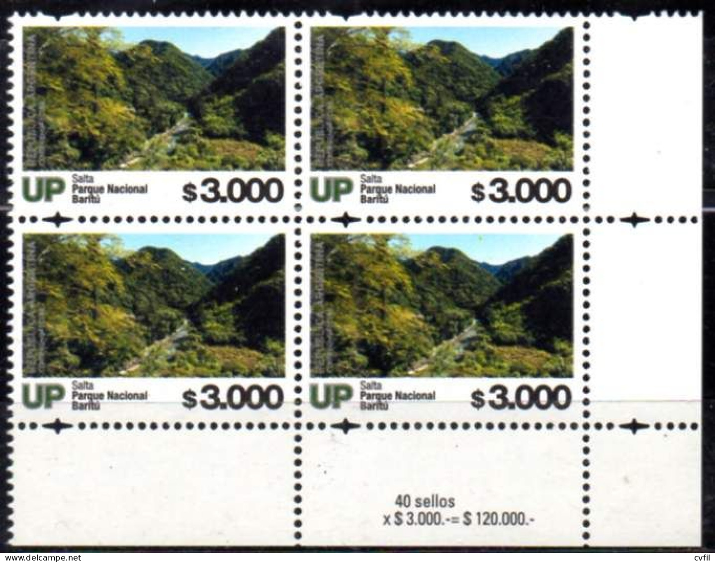 ARGENTINA 2024. Definitive UP $ 3.000 National Park Baritú, Salta. Block Of Four, Mint NH - Unused Stamps