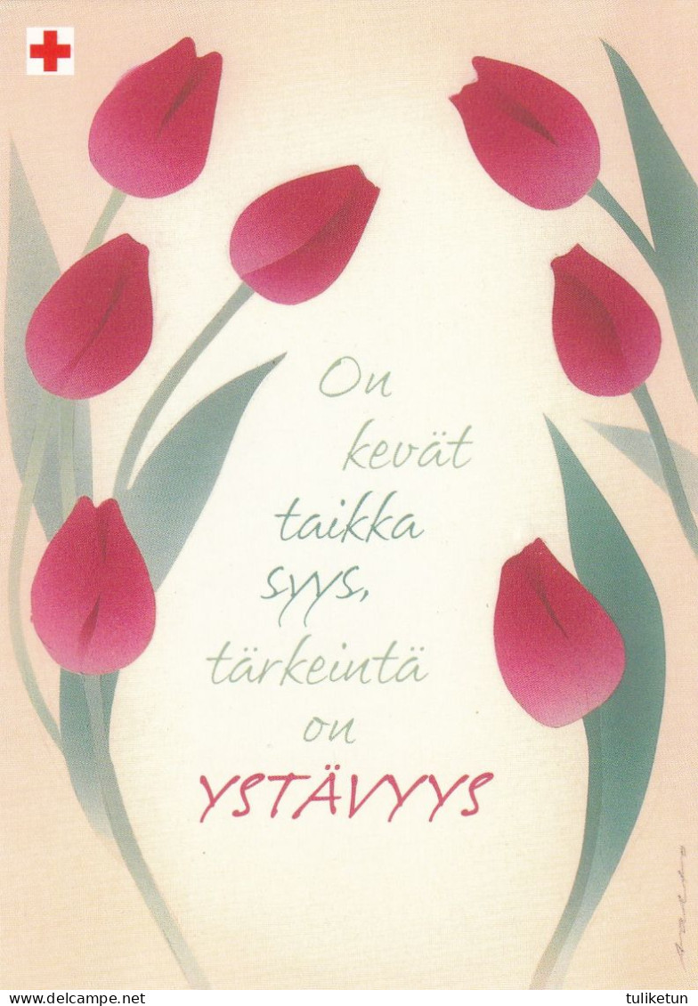 Postal Stationery - Flowers - Tulips - Red Cross 2004 - Suomi Finland - Postage Paid - First Day - Ganzsachen