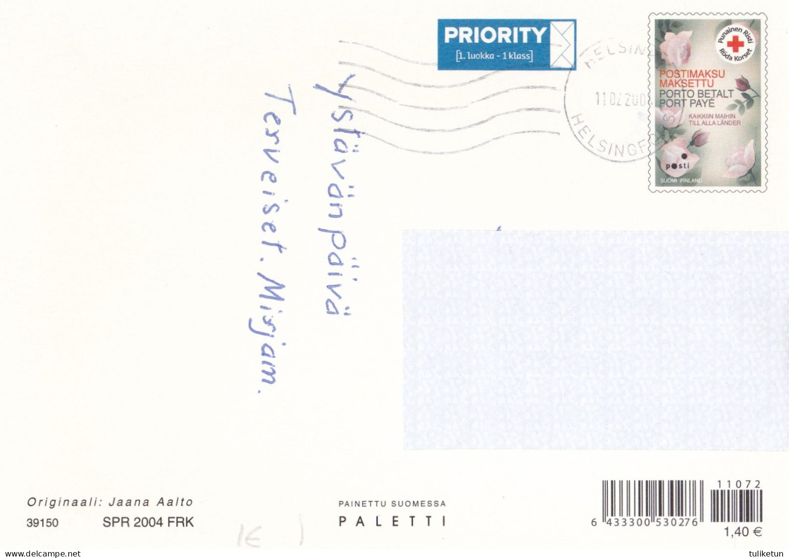 Postal Stationery - Flowers - Tulips - Red Cross 2004 - Suomi Finland - Postage Paid - First Day - Enteros Postales