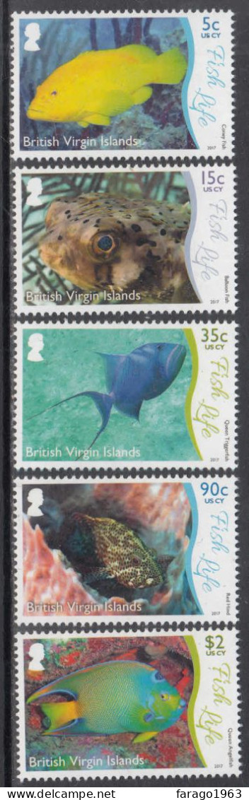 2017 British Virgin Islands Fish Complete Set Of 5 MNH - Iles Vièrges Britanniques