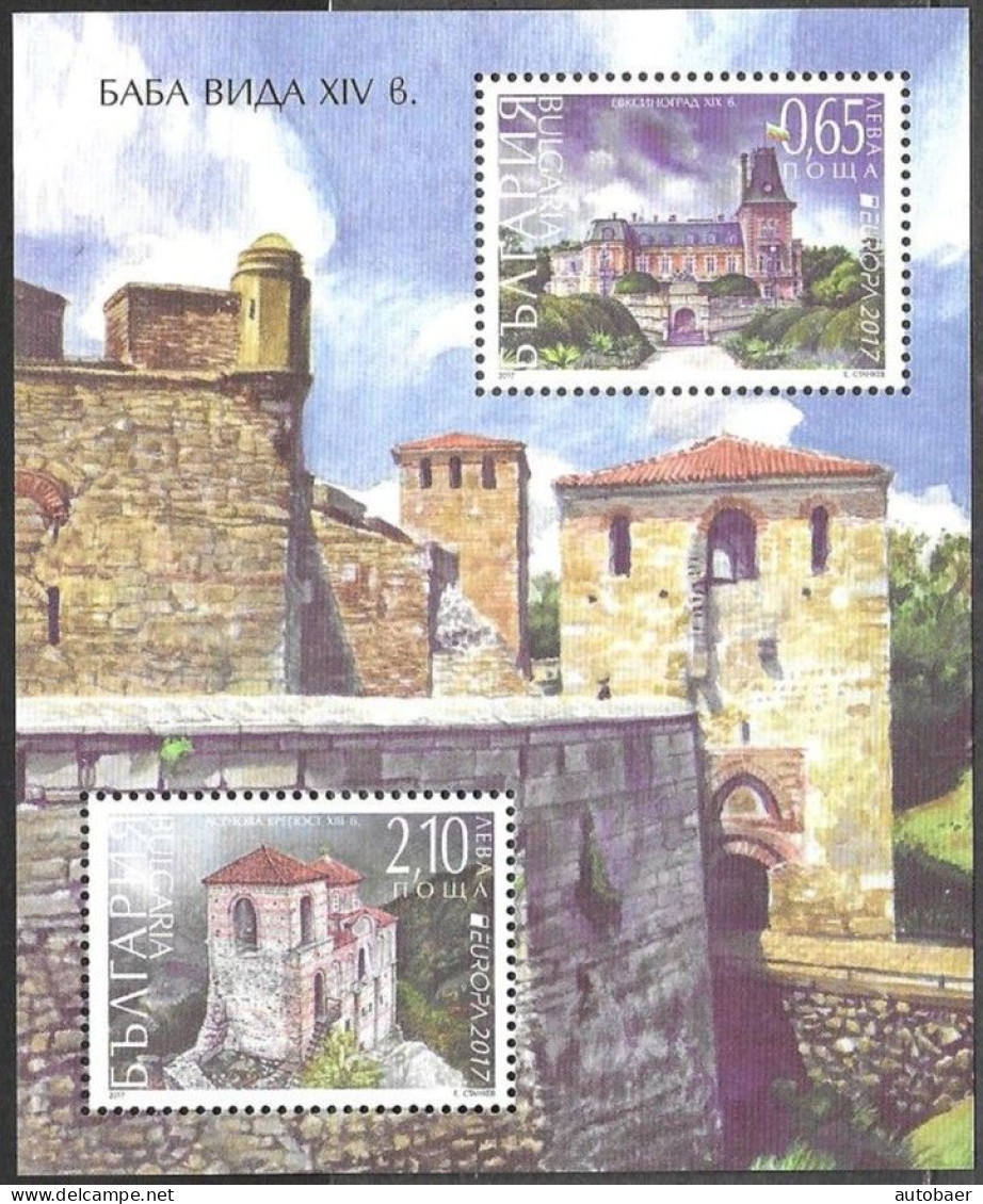 Bulgaria Bulgarie Bulgarien 2017 Europa Cept Castles Michel Bl. 431 (5310-11) MNH Neuf Postfrisch ** - 2017