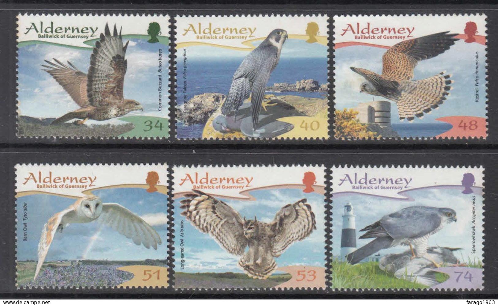 2007 Alderney  Birds Of Prey Complete Set Of 6 MNH - Alderney