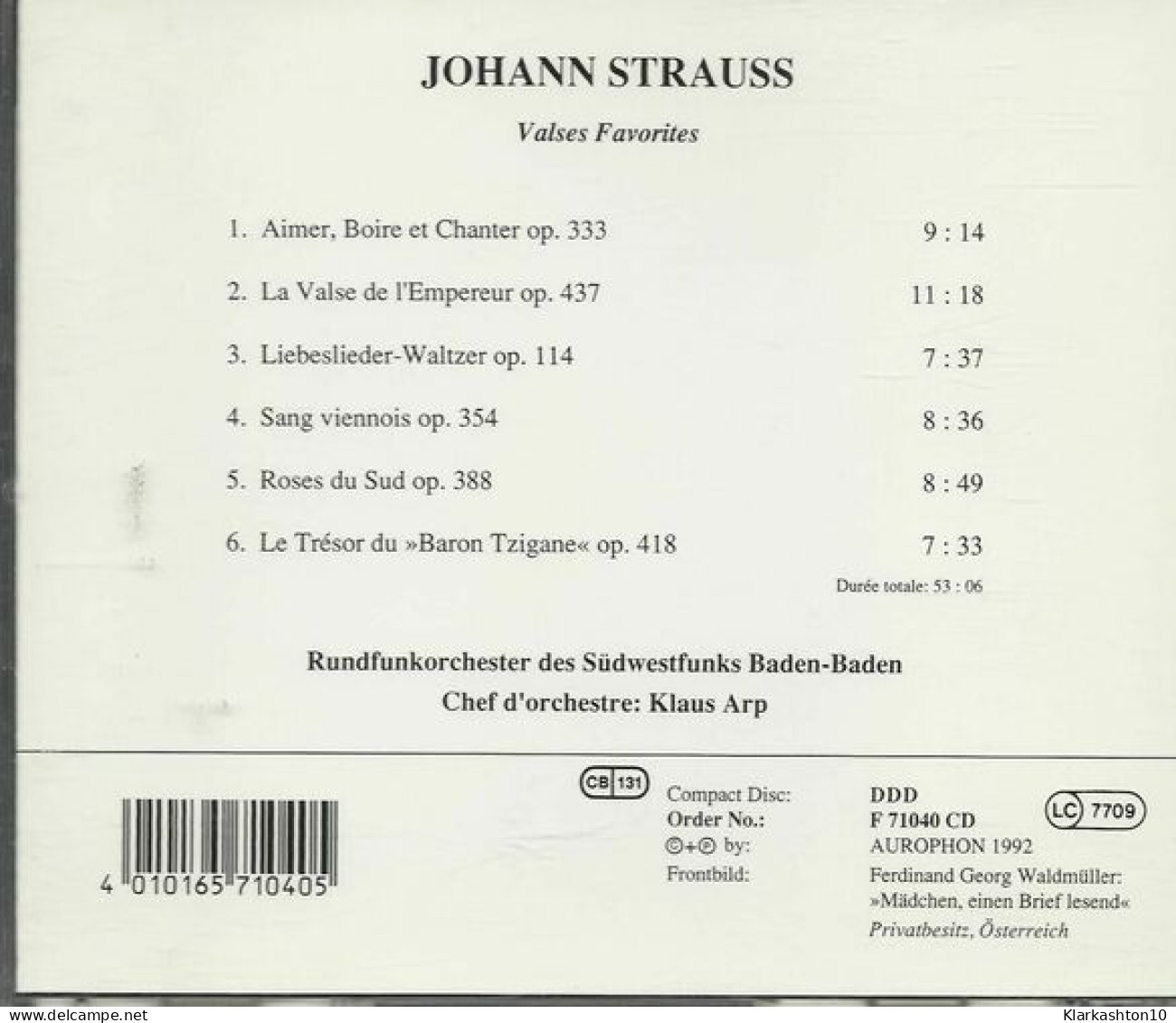 Johann Strauss - Valses Favorites - Andere & Zonder Classificatie