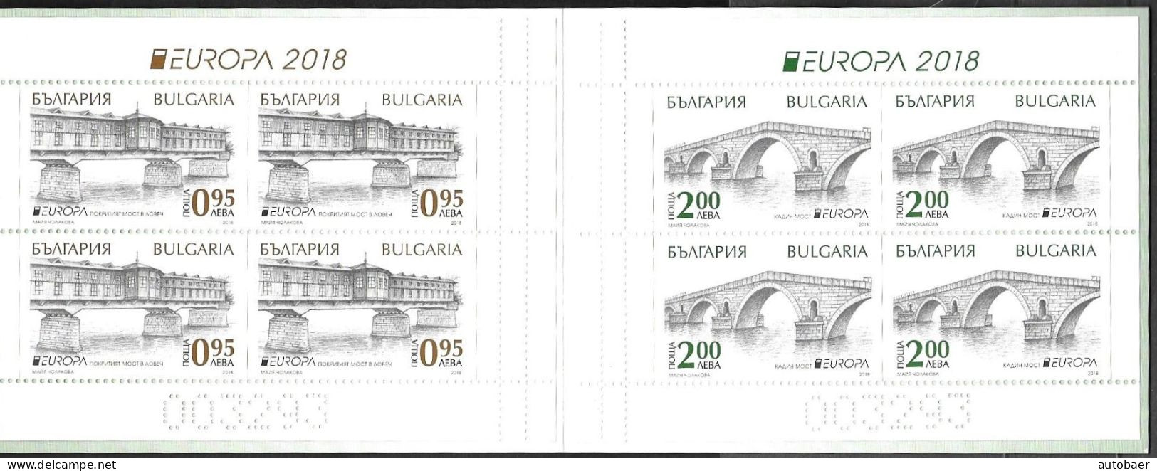 Bulgaria Bulgarie Bulgarien 2018 Europa Cept Bridges Michel MH 18 (5362-63) Booklet MNH Neuf Postfrisch ** - 2018