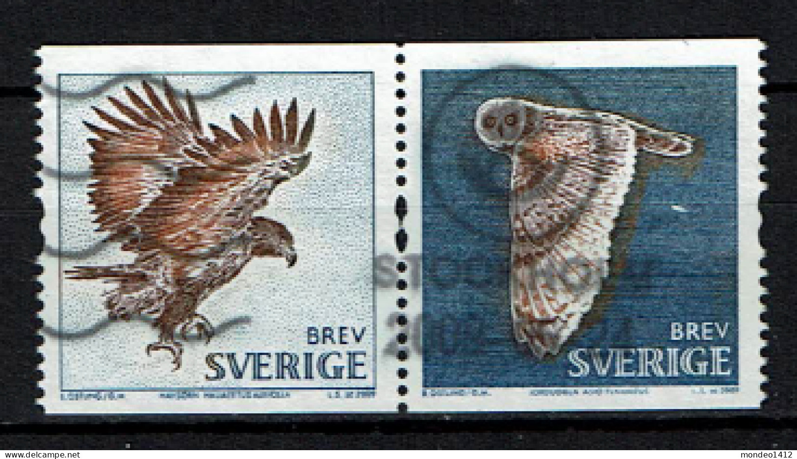 Sweden 2009 - Owl And Eagle -  Used - Gebraucht