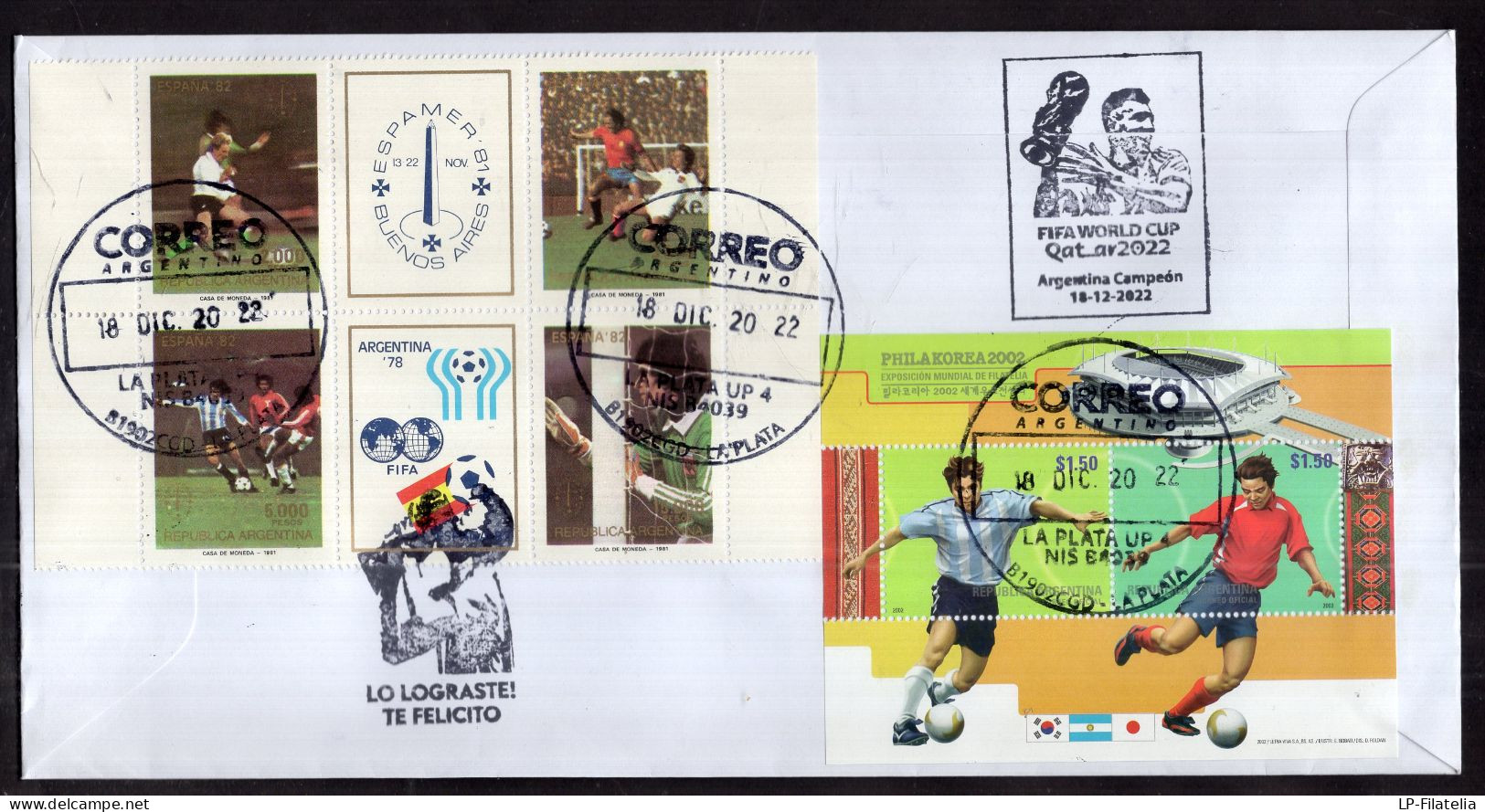 Argentina - 2022 - Souvenir - Enteros - Sobres - Mundial De Futbol Qatar 2022 - Qatar Soccer World Cup 2022 - Storia Postale