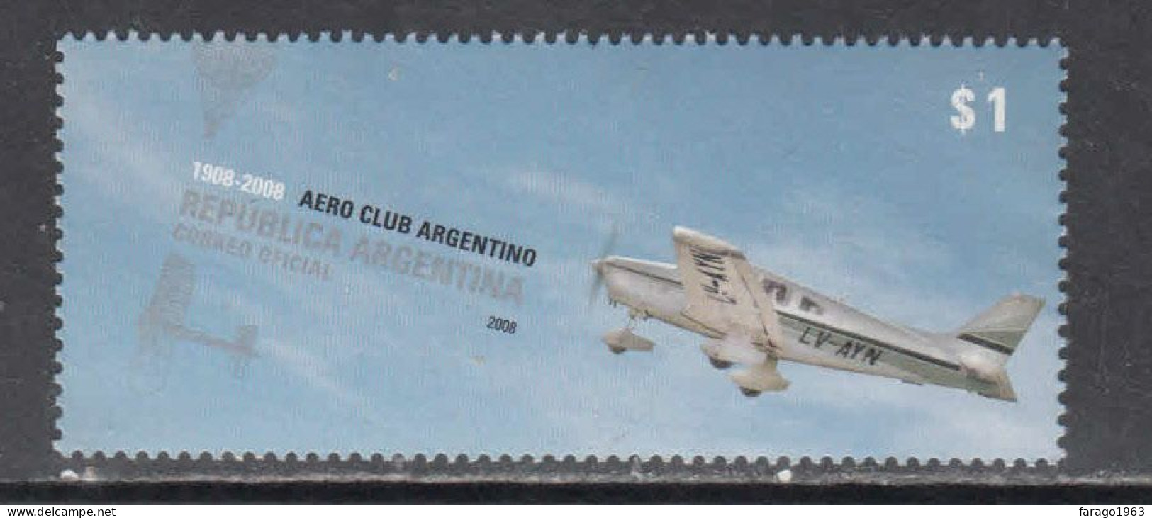 2008 Argentina Aero Club Aviation Complete Set Of 1 MNH - Ungebraucht