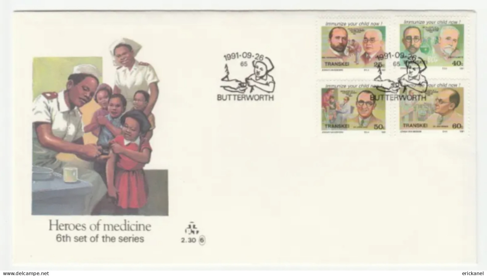 1991 Transkei Heroes Of Medicine Sixth Set Of The Series FDC 2.30 6 - Transkei