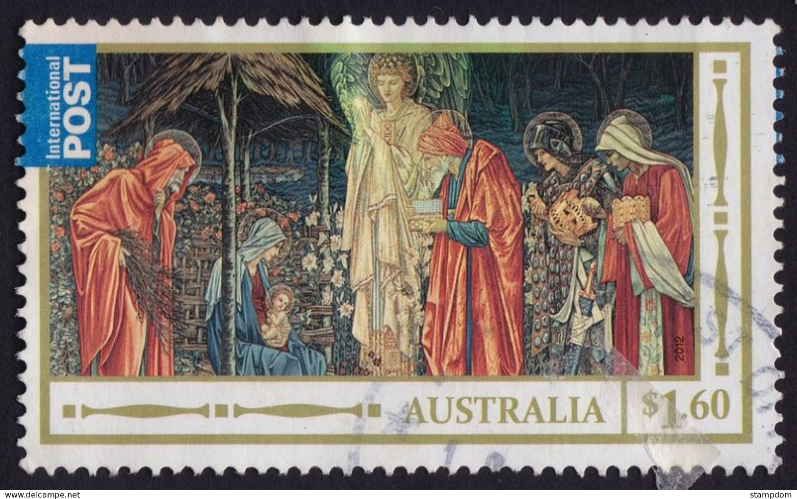 AUSTRALIA 2012 International Post $1.60 Christmas Magi Tapestry Sc#3810 USED @O129 - Oblitérés