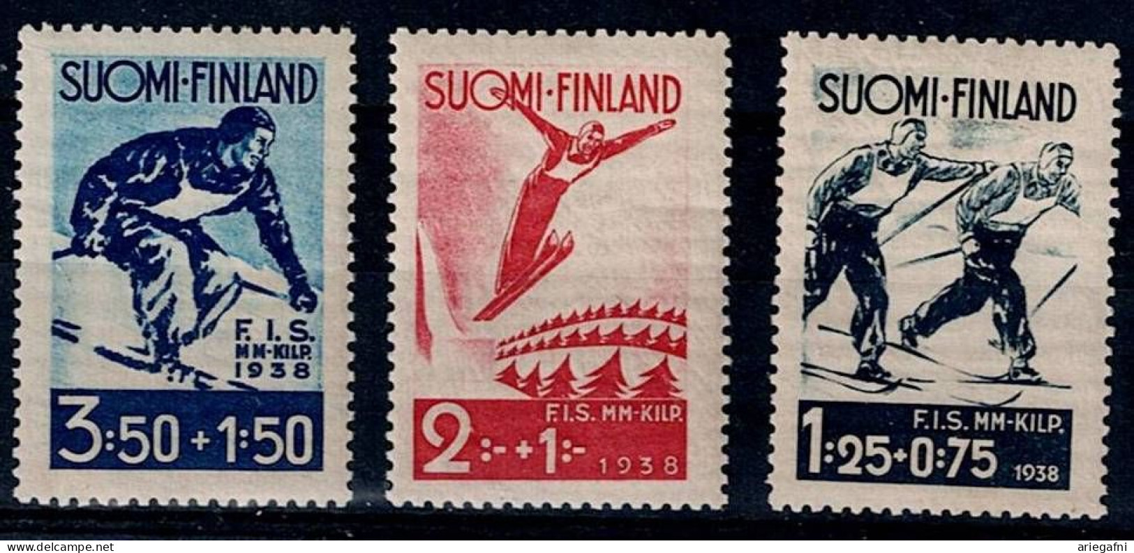 FINLAND 1938 INTERNATIONAL SKI COMPETITIONS MI No 208-10 MNH VF!! - Ongebruikt
