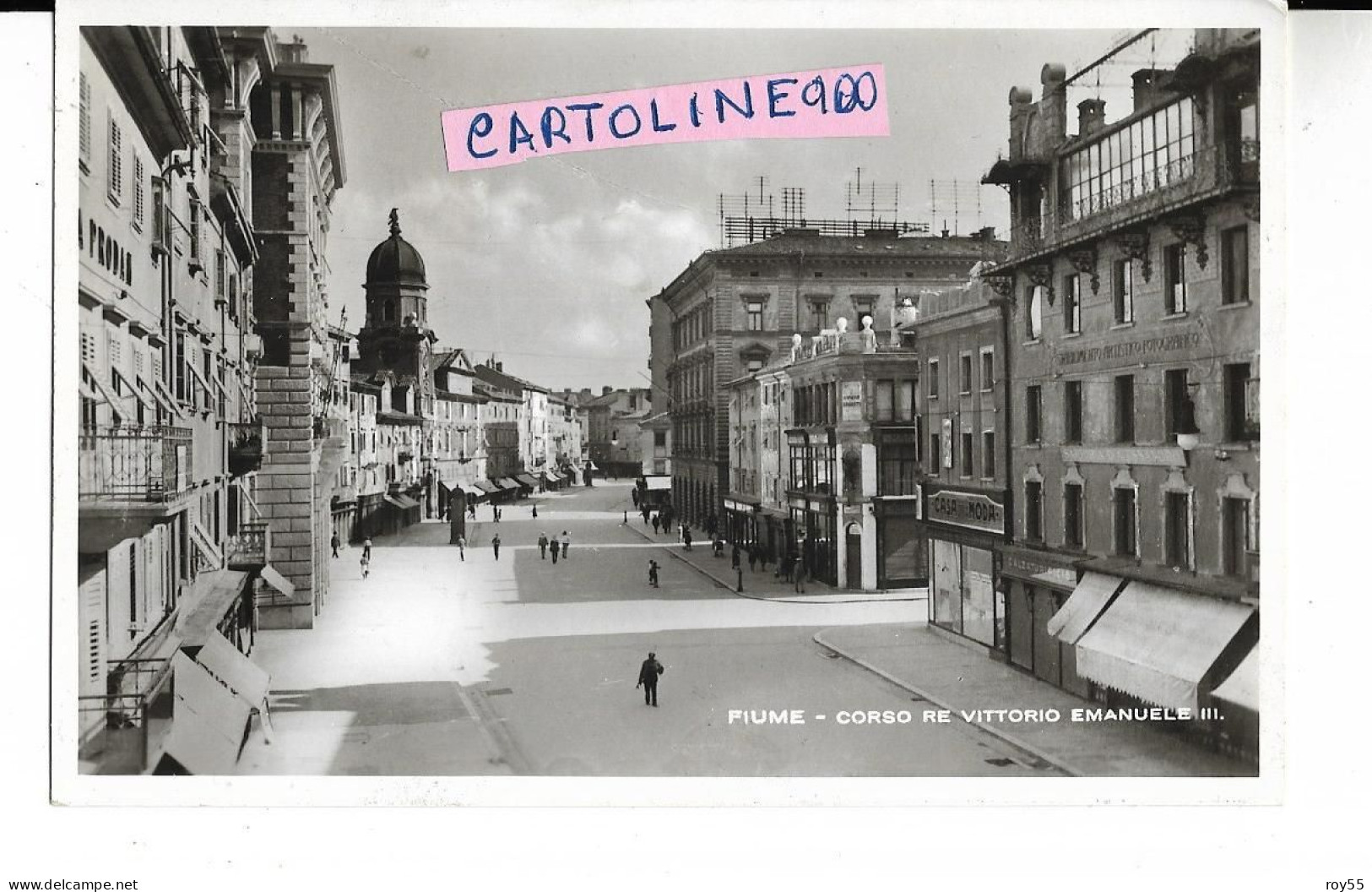 Croazia Fiume Rijeka Corso Re Vittorio Emanuele III  Anni 30 40 (formato/piccolo) - Croatia