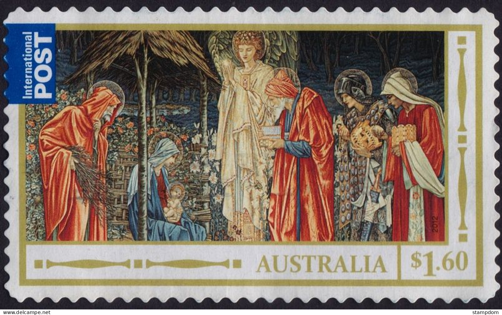 AUSTRALIA 2012 International Post $1.60 Christmas Magi Tapestry [SA] Sc#3814 USED @O074 - Used Stamps