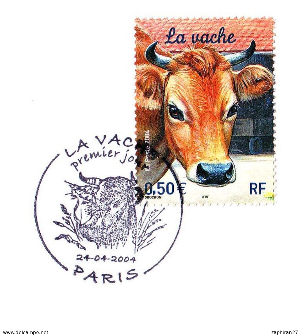 CAT BOVINS : LA VACHE 1er JOUR (24-4-2004)  #580# - Ferme