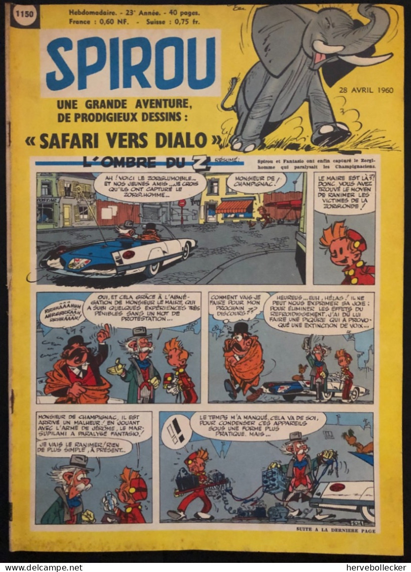 Spirou Hebdomadaire N° 1150 - 1960 - Spirou Magazine