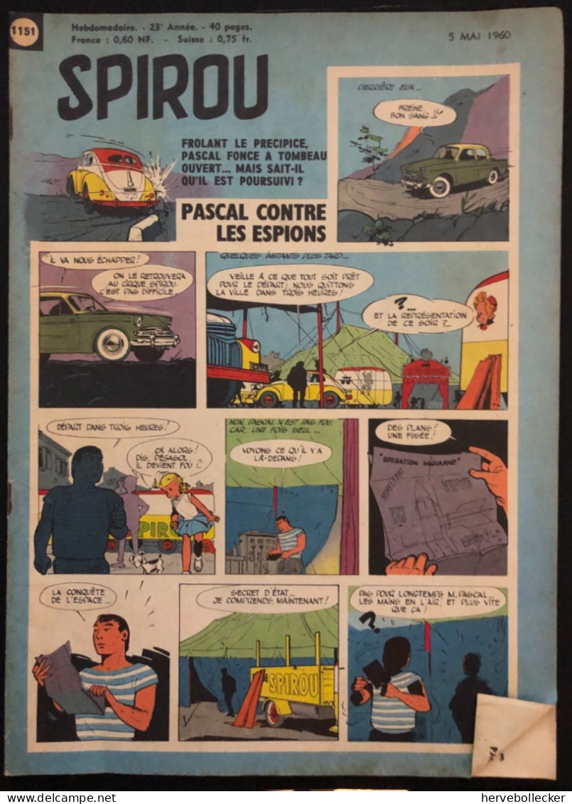 Spirou Hebdomadaire N° 1151 - 1960 - Spirou Magazine