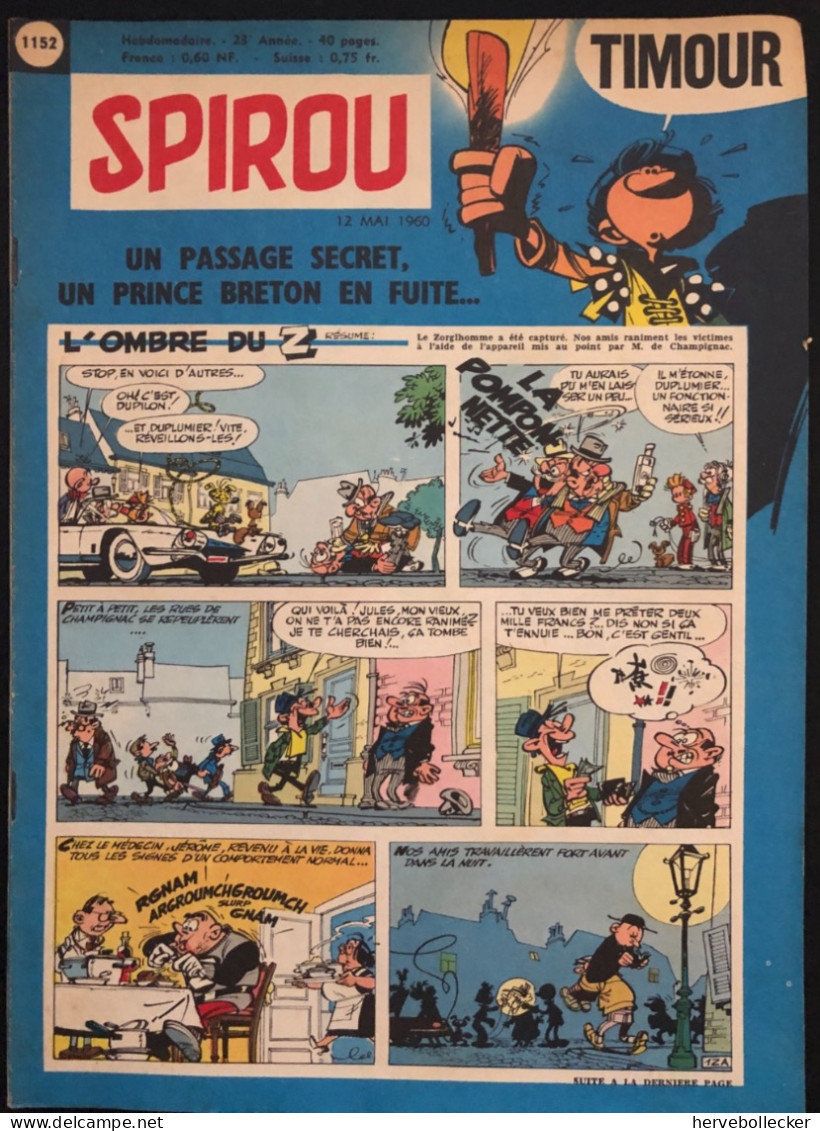 Spirou Hebdomadaire N° 1152 - 1960 - Spirou Magazine