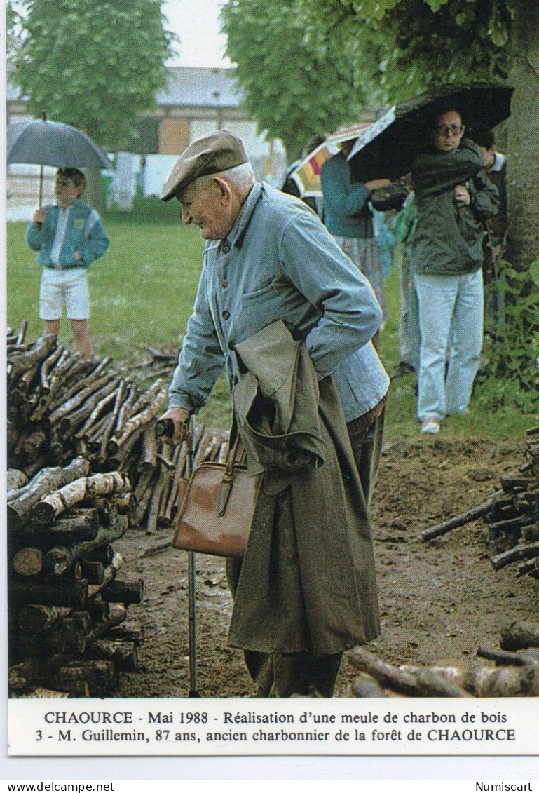 Chaource Animée M. Guillemin Ancien Charbonnier Forêt De Chaource Métiers - Chaource