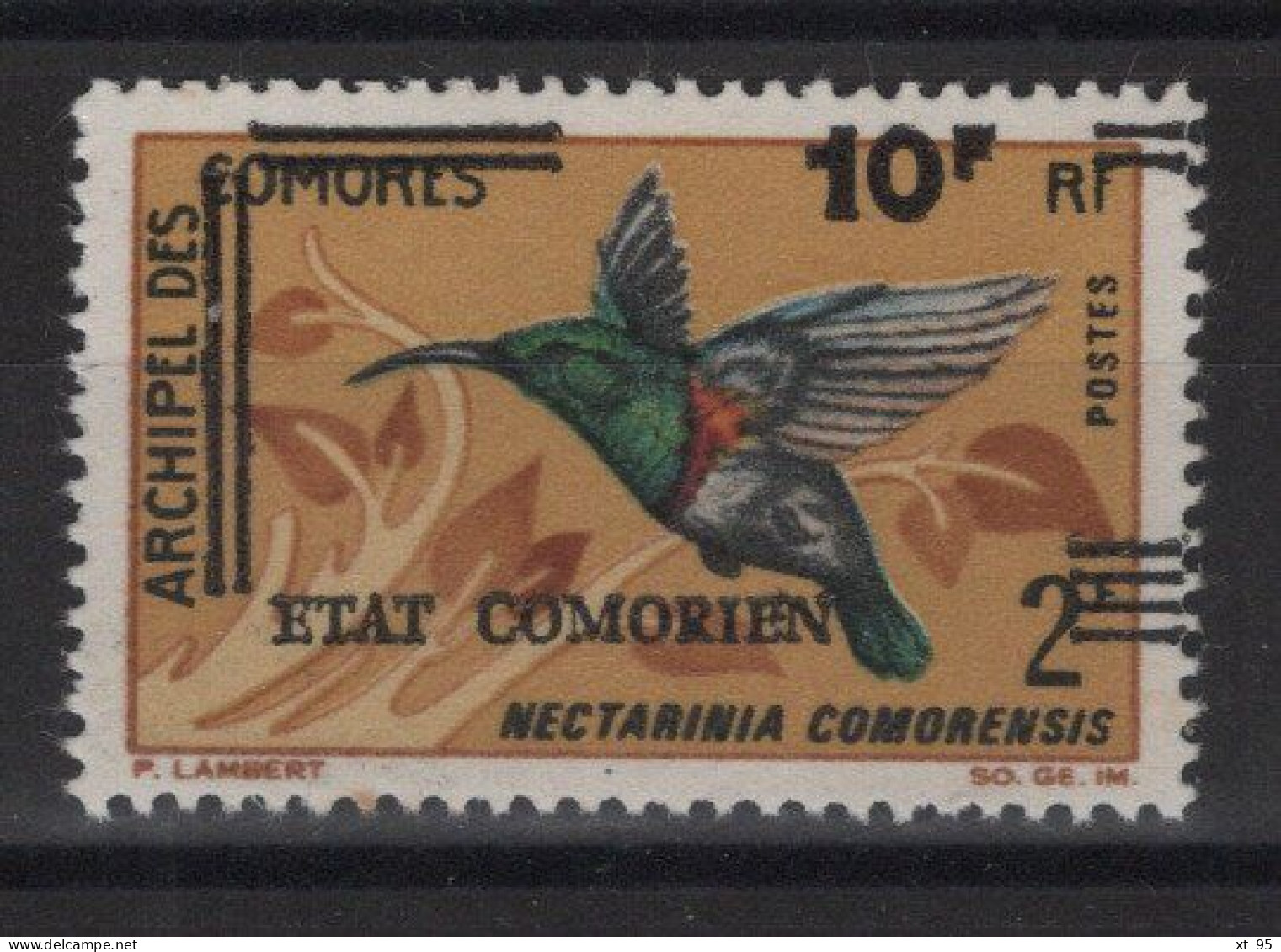 Comores - N°107 - Variete Surcharge Decalee - ** Neuf Sans Charniere - Comoros