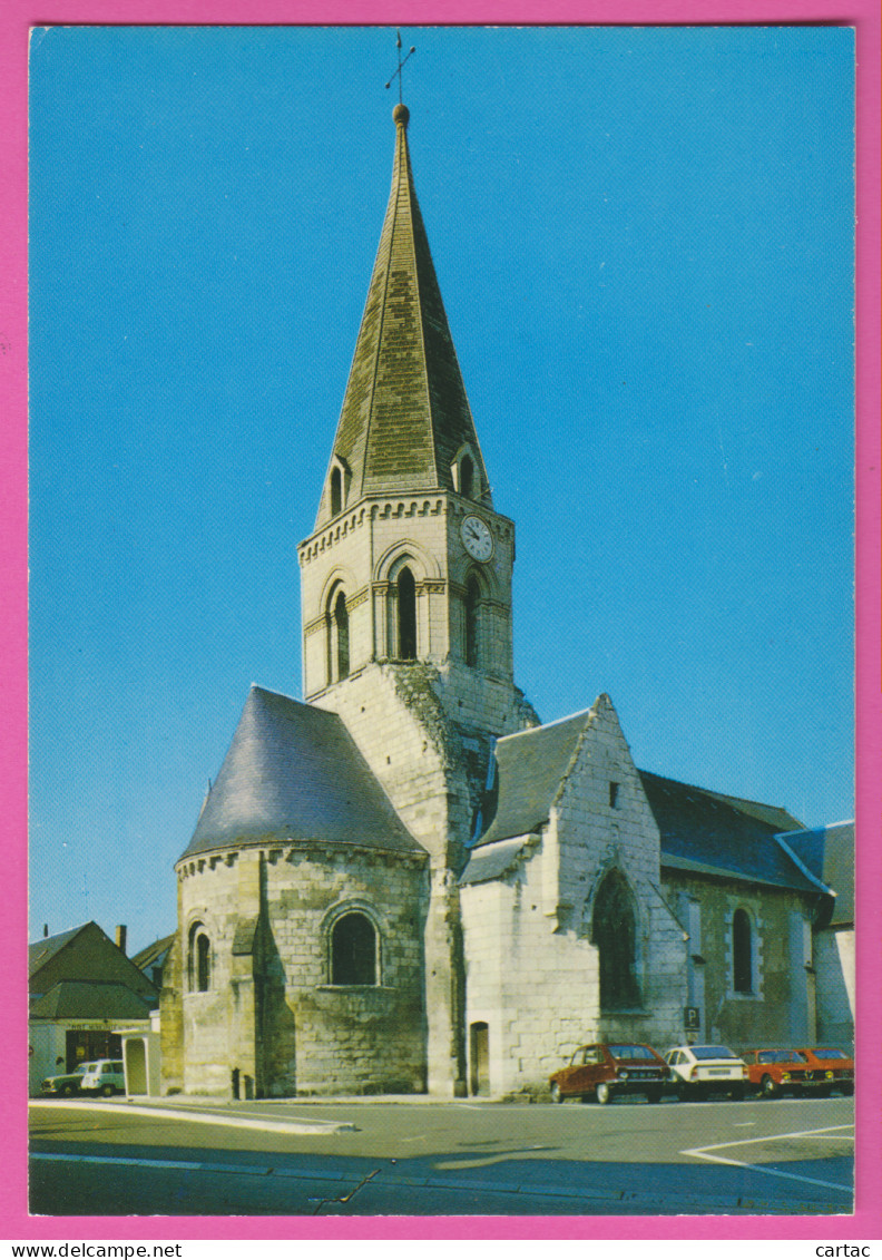 D37 - BLÉRÉ - L'ÉGLISE - Renault 16 & 4-Citroën GS-Alfa Roméo-Peugeot 403 - CPM Grand Format  - Bléré