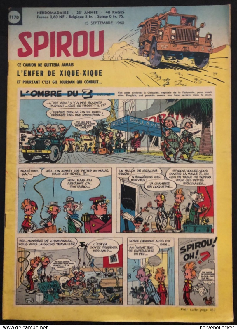 Spirou Hebdomadaire N° 1170 - 1960 - Spirou Magazine