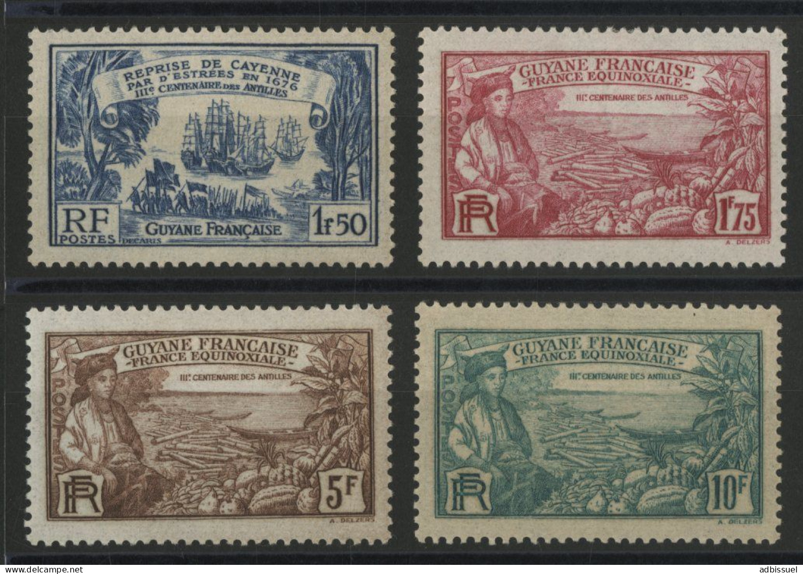 COLONIES GUYANE N° 139, 140, 141, 142 Neufs * (MH) Cote 47 € TB - Neufs