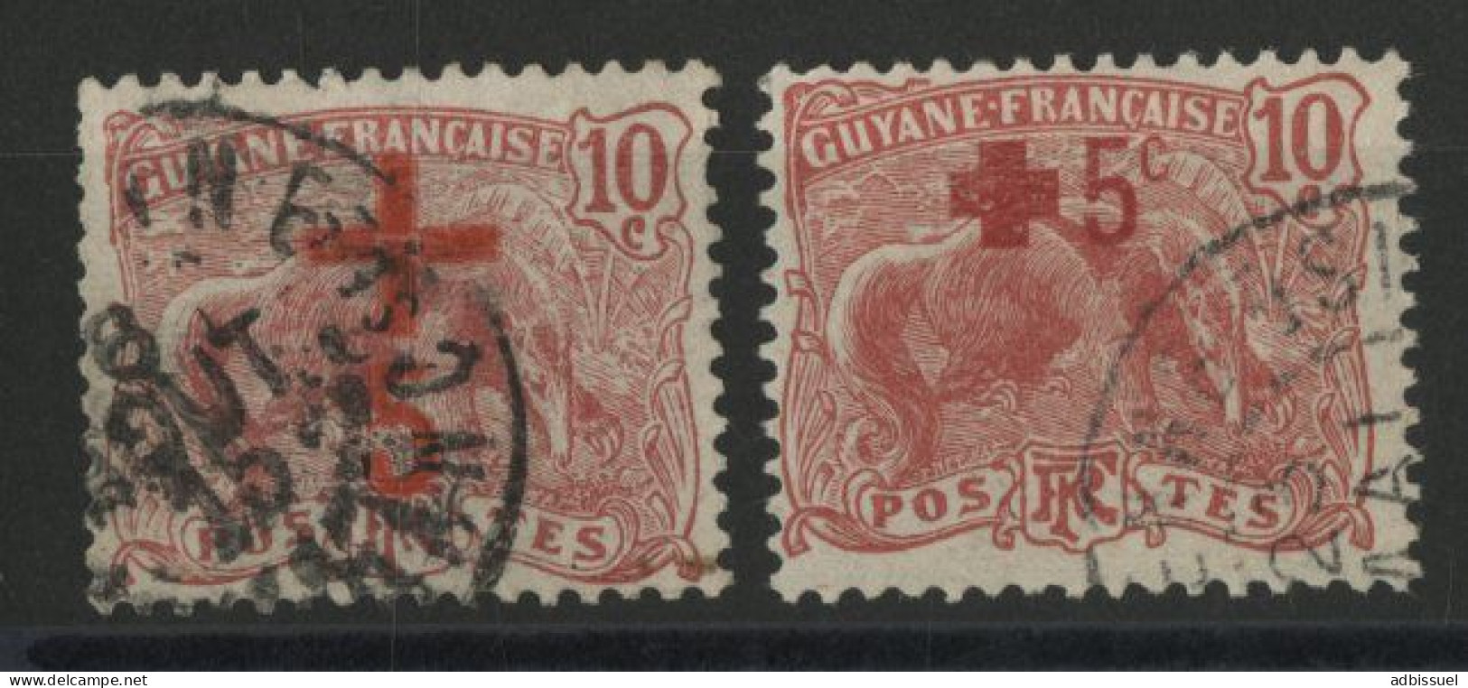 COLONIES GUYANE N° 73 + 74 Oblitérés Cote 44 € - Oblitérés