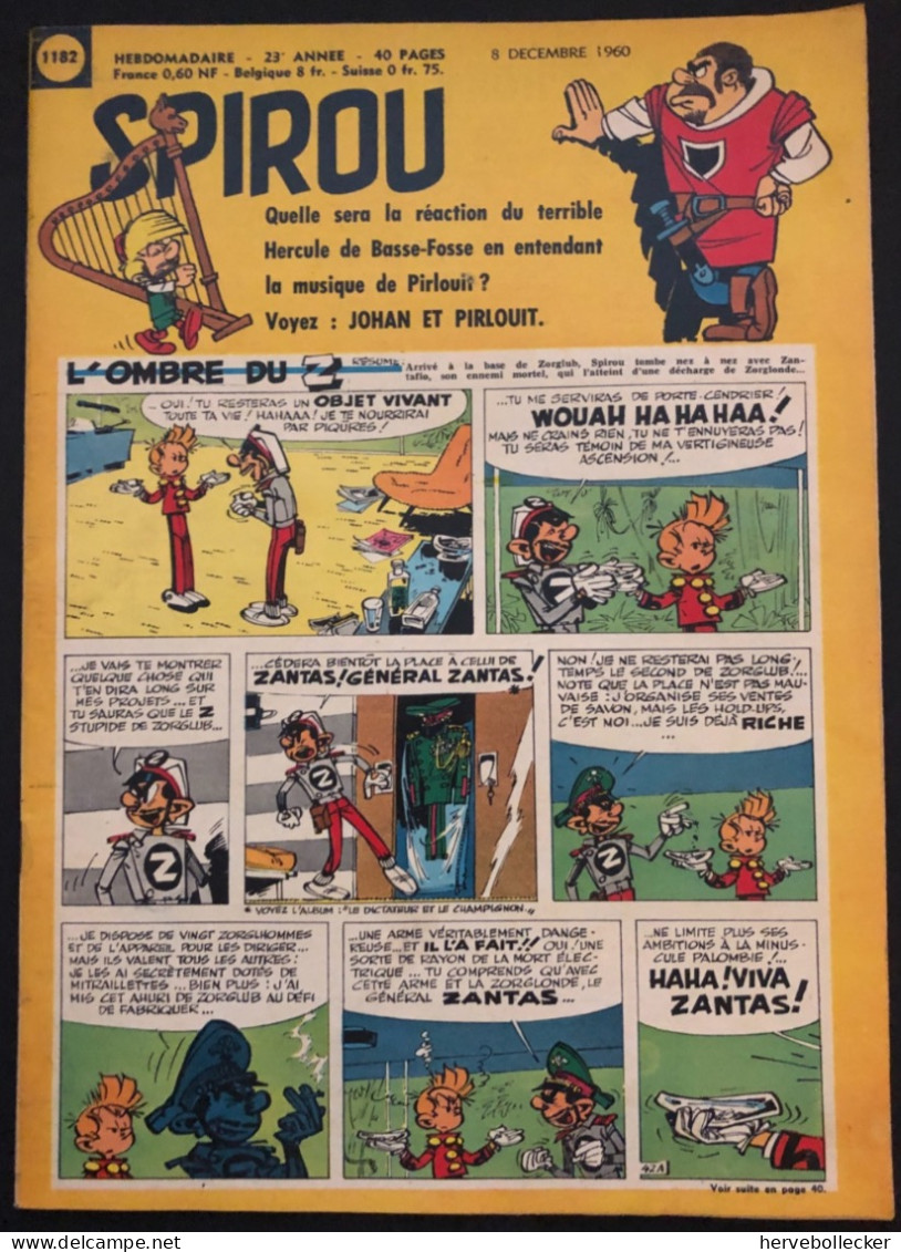 Spirou Hebdomadaire N° 1182 - 1960 - Spirou Magazine