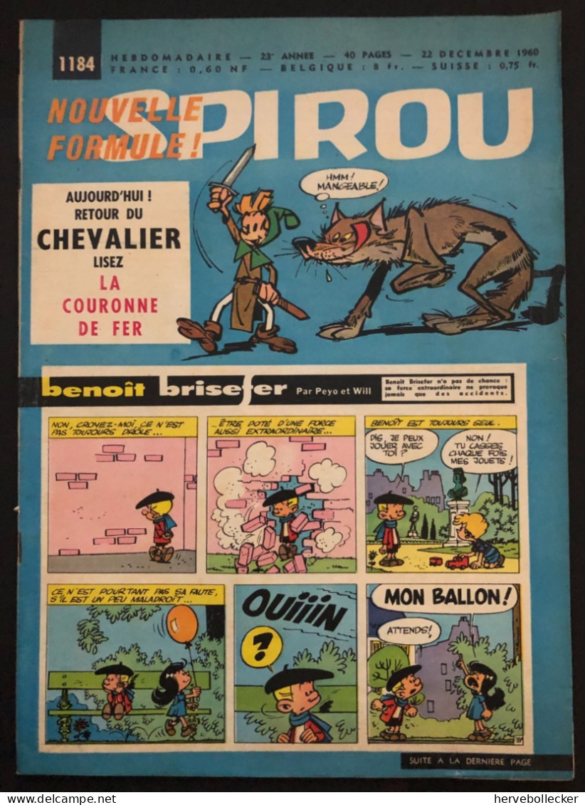 Spirou Hebdomadaire N° 1184 - 1960 - Spirou Magazine
