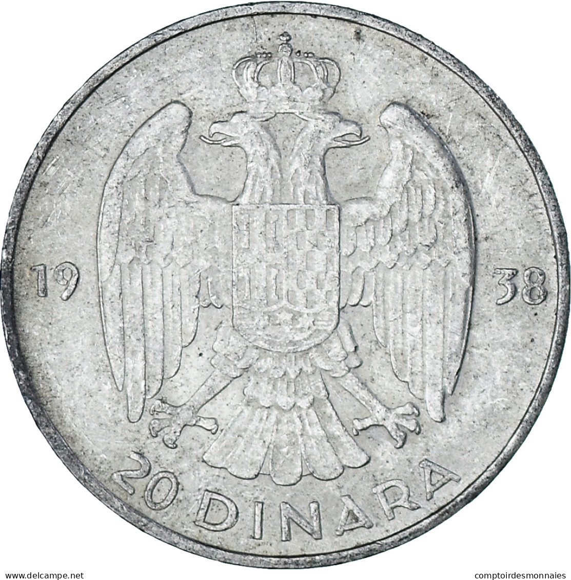 Monnaie, Yougoslavie, Petar II, 20 Dinara, 1938, TTB, Argent, KM:23 - Jugoslawien