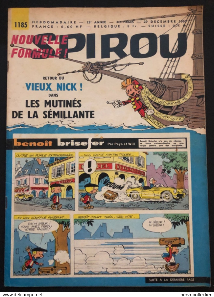 Spirou Hebdomadaire N° 1185 - 1960 - Spirou Magazine