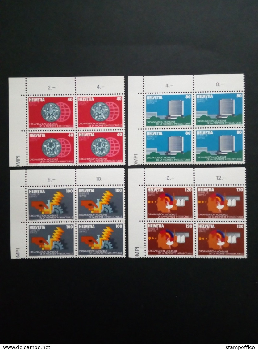 SCHWEIZ OMPI MI-NR. 1-4 POSTFRISCH(MINT) 4er BLOCK GEISTIGES EIGENTUM 1982 - Ungebraucht