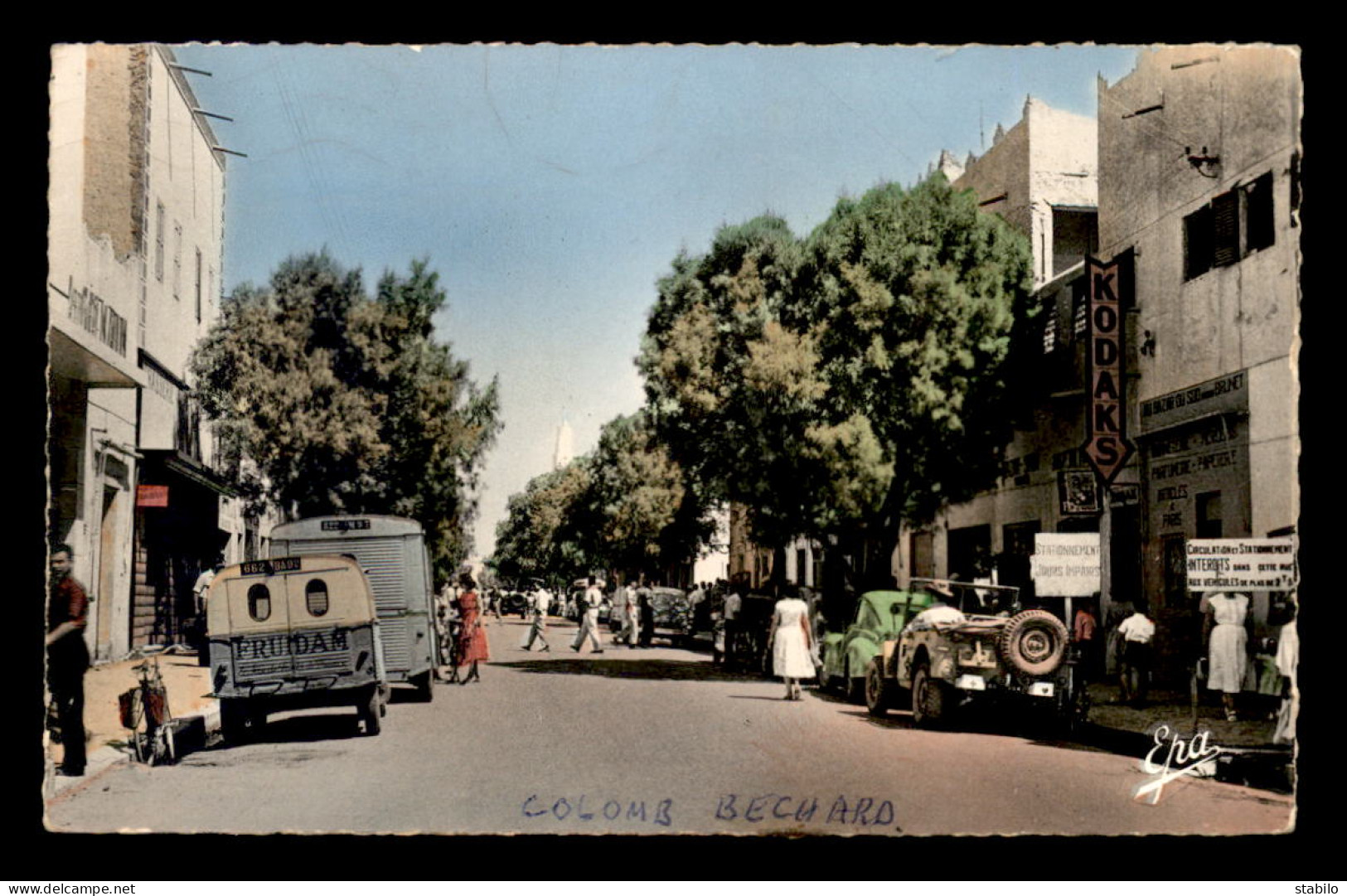 ALGERIE - SAHARA - COLOMB-BECHAR - RUE POINCARE - 2 CV CAMIONNETTE - JEEP - Bechar (Colomb Béchar)