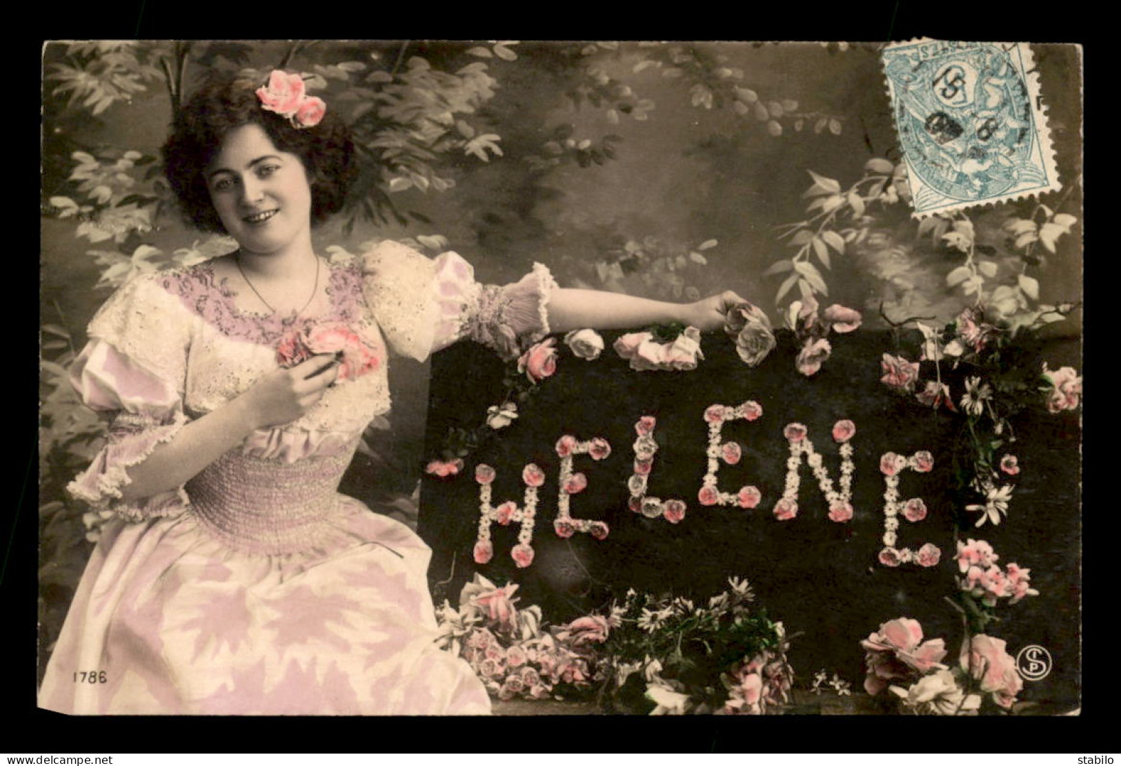 PRENOMS - HELENE - FEMME ET FLEURS - Firstnames