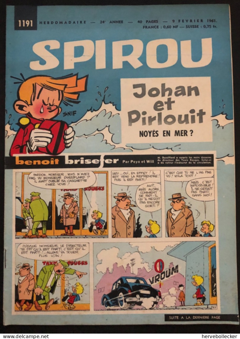 Spirou Hebdomadaire N° 1191 - 1961 - Spirou Magazine