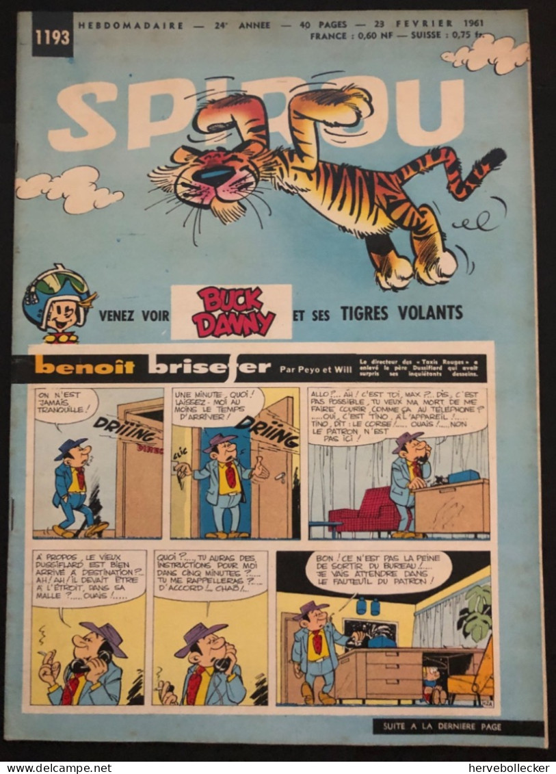 Spirou Hebdomadaire N° 1193 - 1961 - Spirou Magazine