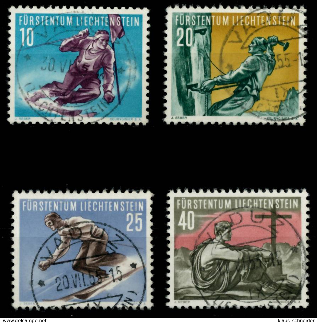 LIECHTENSTEIN 1955 Nr 334-337 Zentrisch Gestempelt X6A8EF2 - Used Stamps