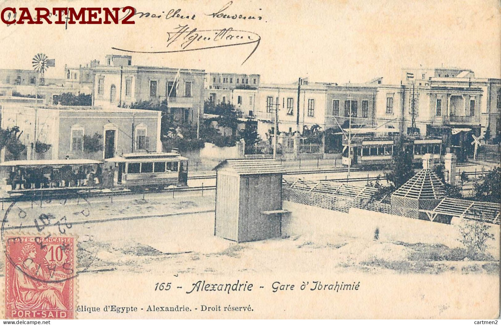 ALEXANDRIE GARE D'IBRAHIMIE STATION TRAIN LOCOMOTIVE BAHNHOF ALEXANDRIA 1900 EGYPTE RARE ! - Alexandrie