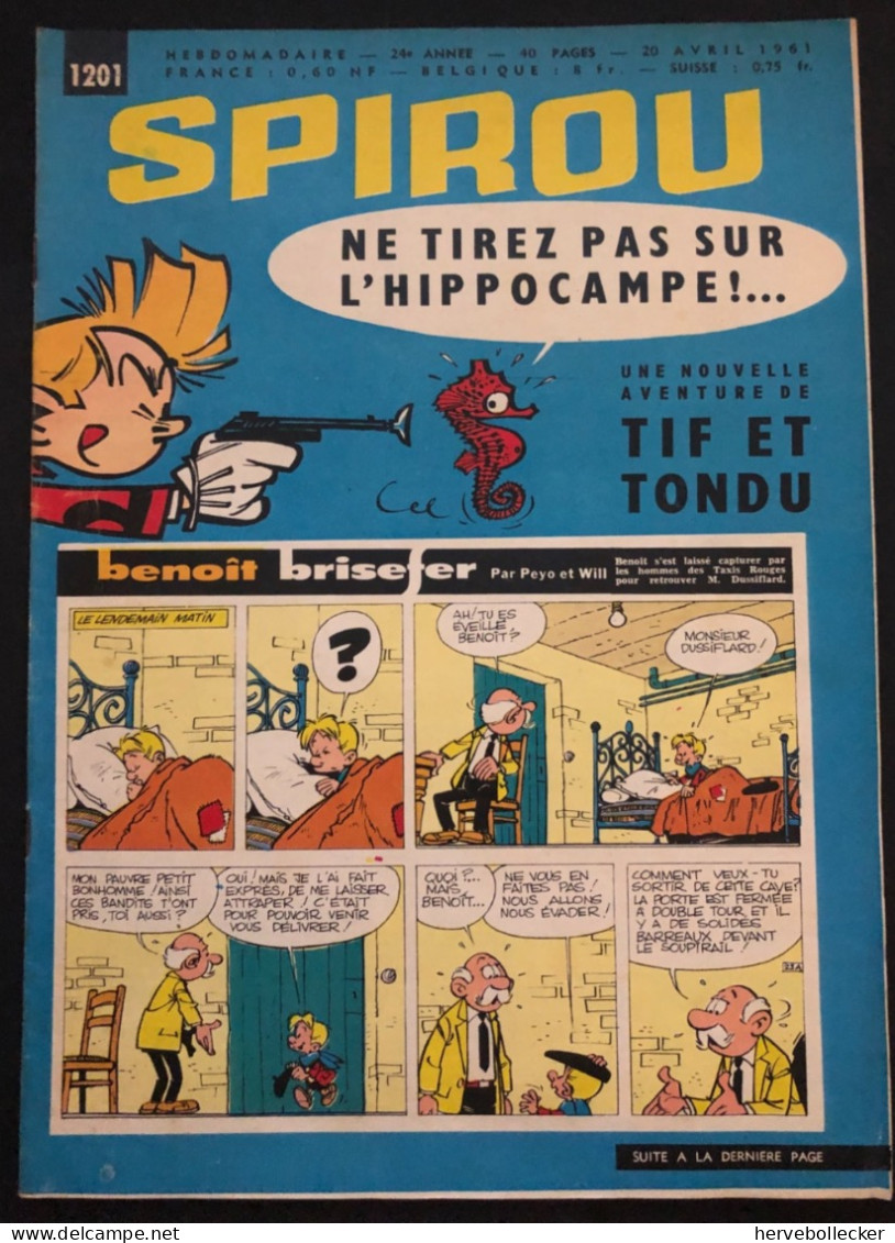 Spirou Hebdomadaire N° 1201 - 1961 - Spirou Magazine