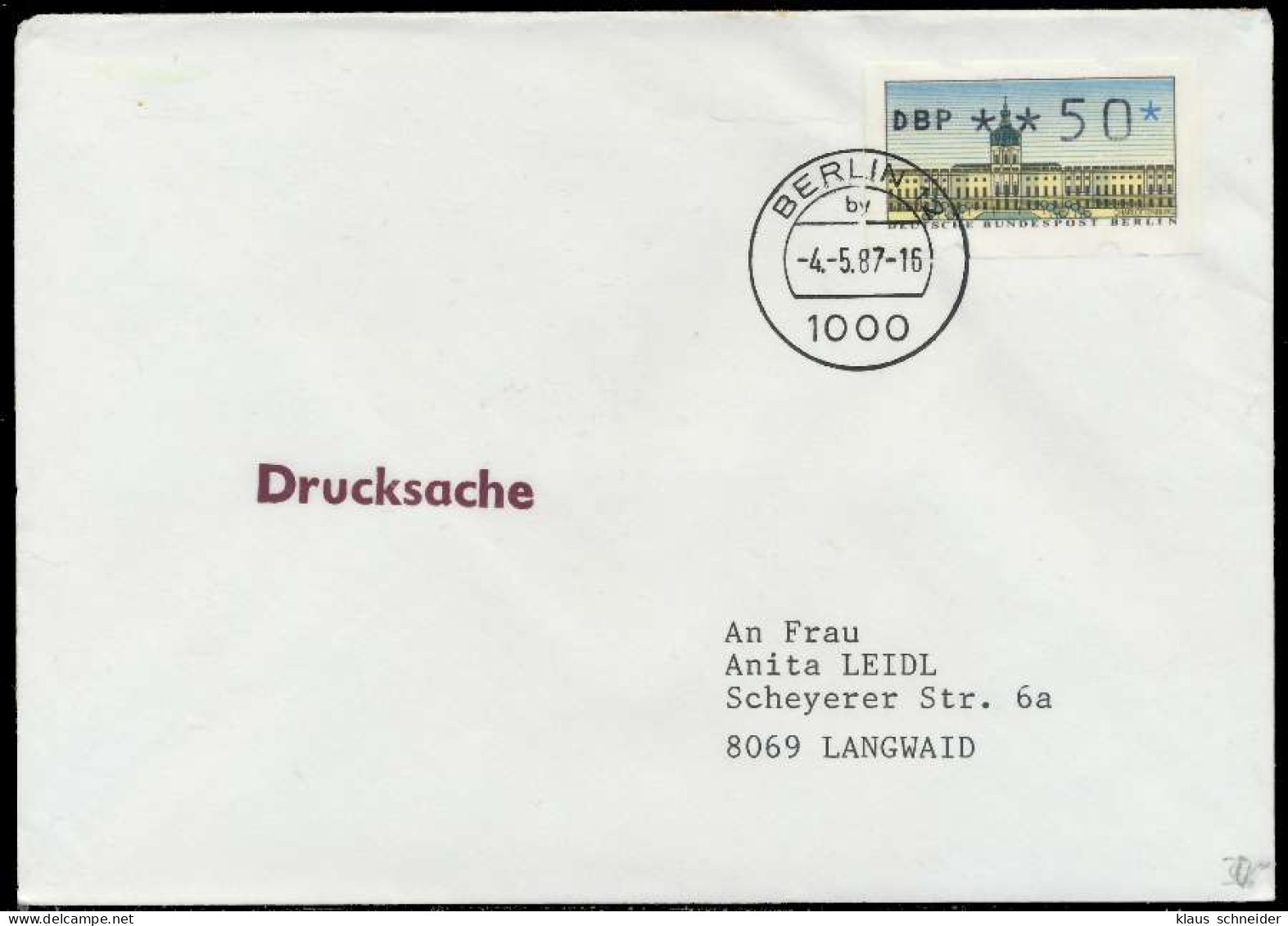 BERLIN ATM 1-050 DRUCKSACHE EF FDC X7E4632 - Brieven En Documenten