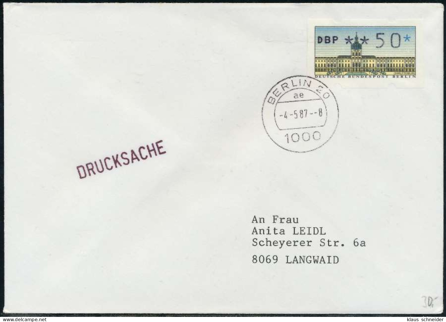 BERLIN ATM 1-050 DRUCKSACHE EF FDC X7E463E - Lettres & Documents