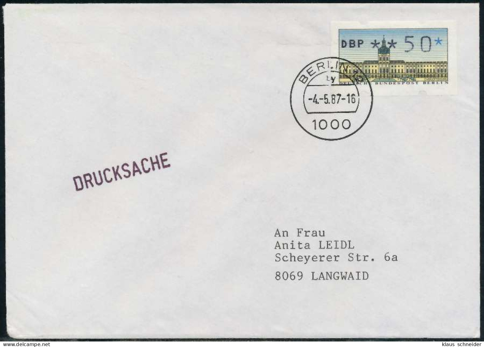 BERLIN ATM 1-050 DRUCKSACHE EF FDC X7E4636 - Cartas & Documentos