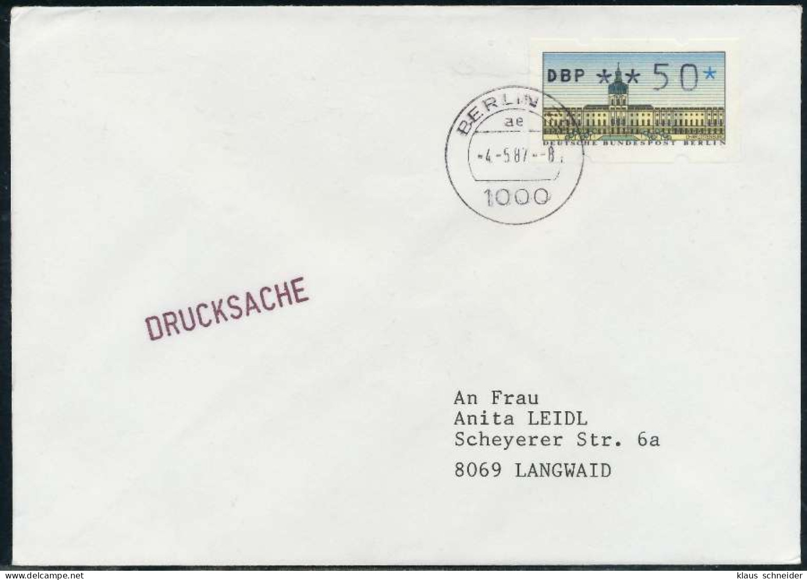 BERLIN ATM 1-050 DRUCKSACHE EF FDC X7E462A - Lettres & Documents